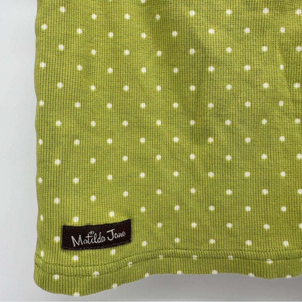 MATILDA JANE Green Polka Dot Kids Ribbed Top Ruffle Sleeves GIRLS 4 4T - Picture 4 of 6